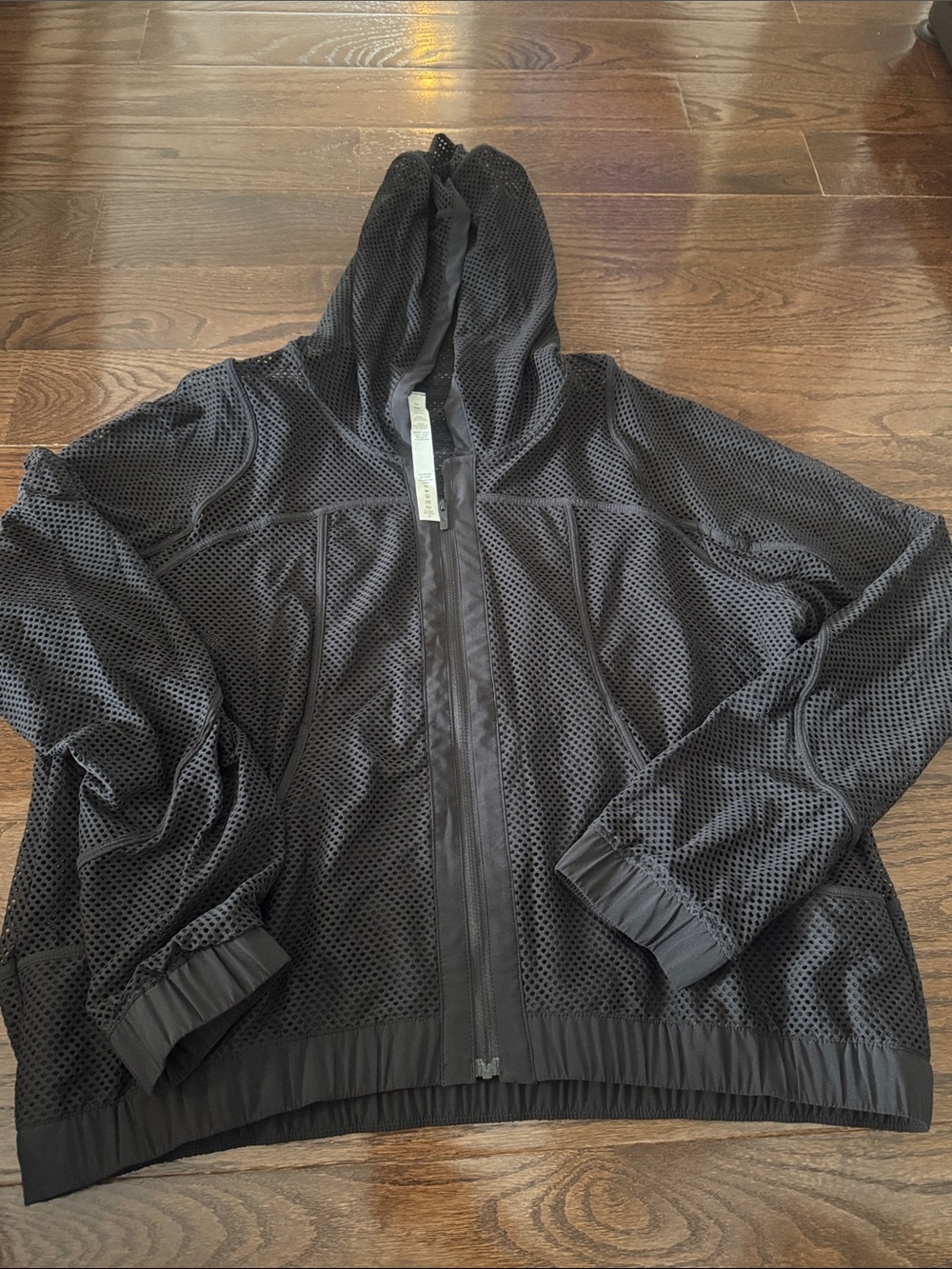 Lululemon Black Mesh Zip-Up Hoodie Jacket
